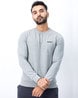 Heathered Crew-Neck Sweatshirt with Branding