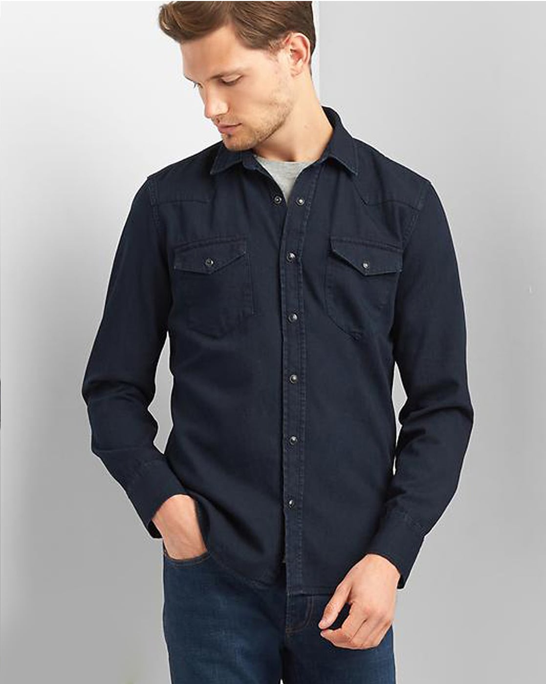 Gap denim deals shirt mens