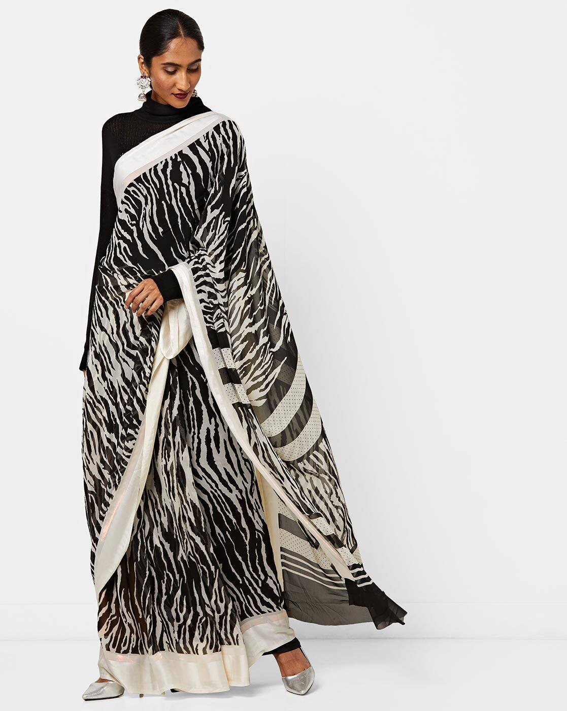 Update 148+ zebra print saree best vietkidsiq.edu.vn
