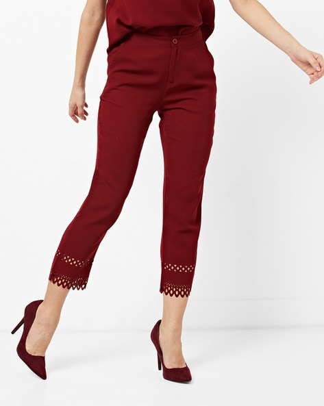 Buy White Trousers & Pants for Women by W Online | Ajio.com