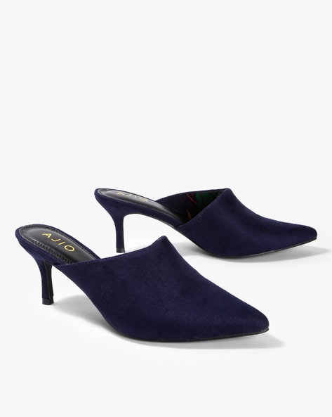 Buy Navy Blue Heeled Shoes for Women by 