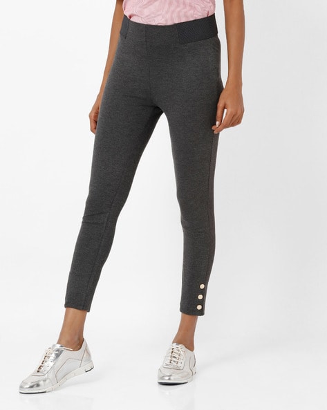 RIO High-Rise Treggings With Buttons