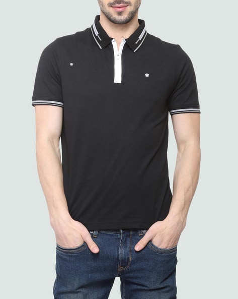 Buy Louis Philippe Louis Philippe Solid Regular Sleeves Polo