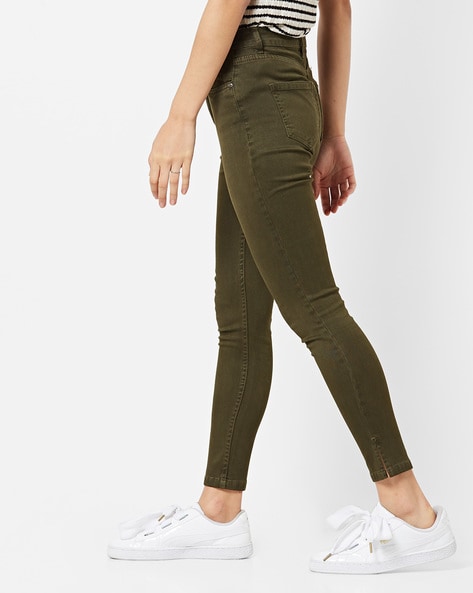 Buy Olive Green Jeans & Jeggings for Women by AJIO Online