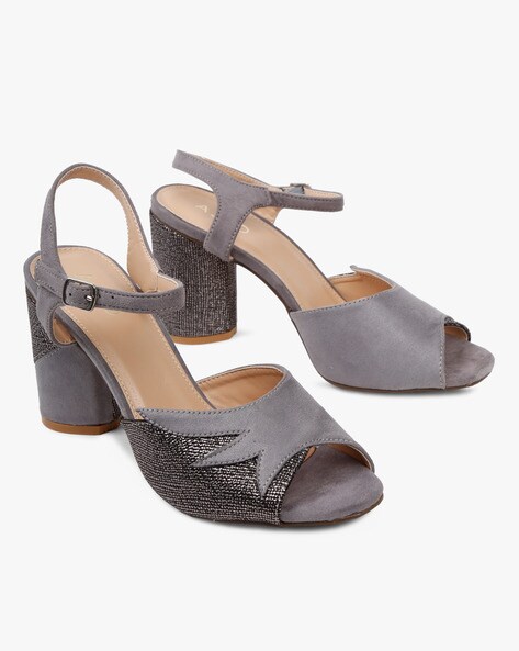 peep toe grey heels