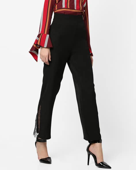Buy Black Trousers Pants For Women By Ajio Online Ajio Com