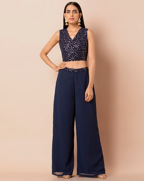 Buy Blue Pants for Women by Indya Online