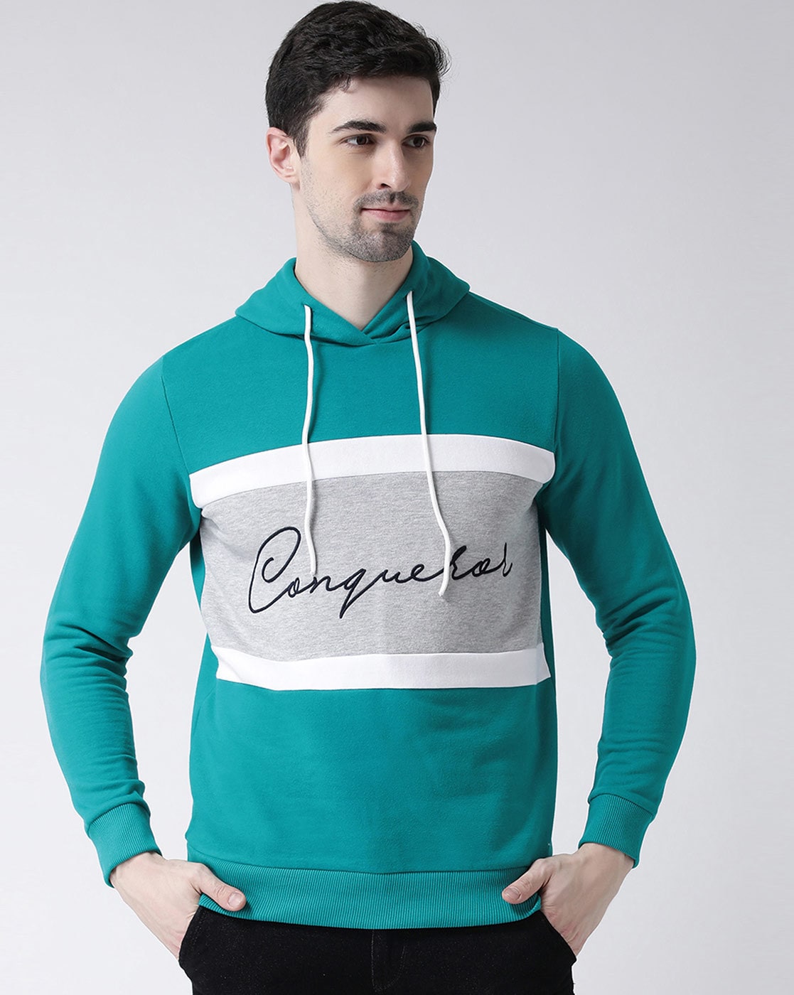 turquoise blue sweatshirt