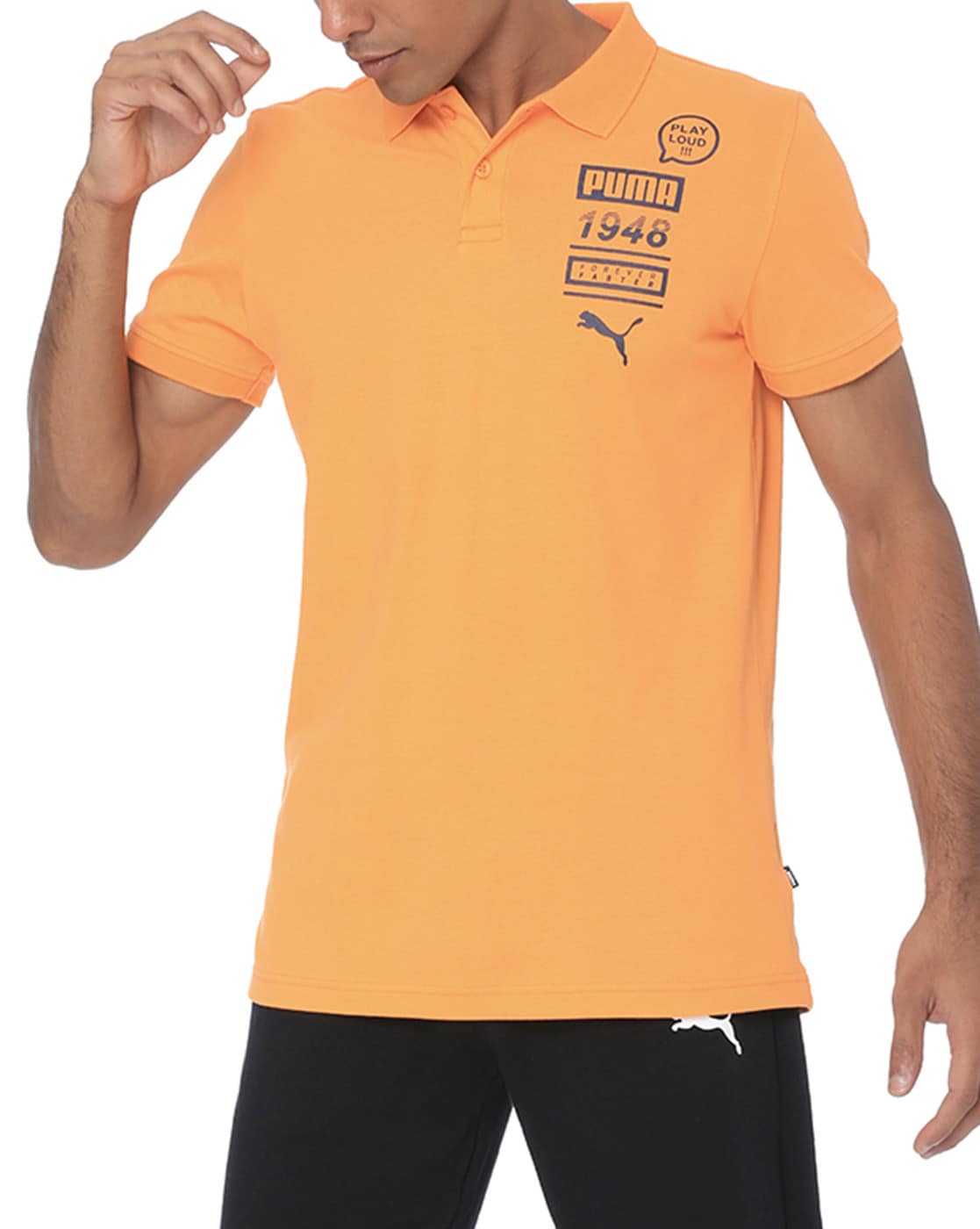 orange puma shirt