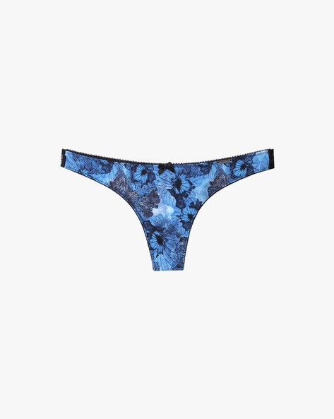 Floral Print Thong Panties