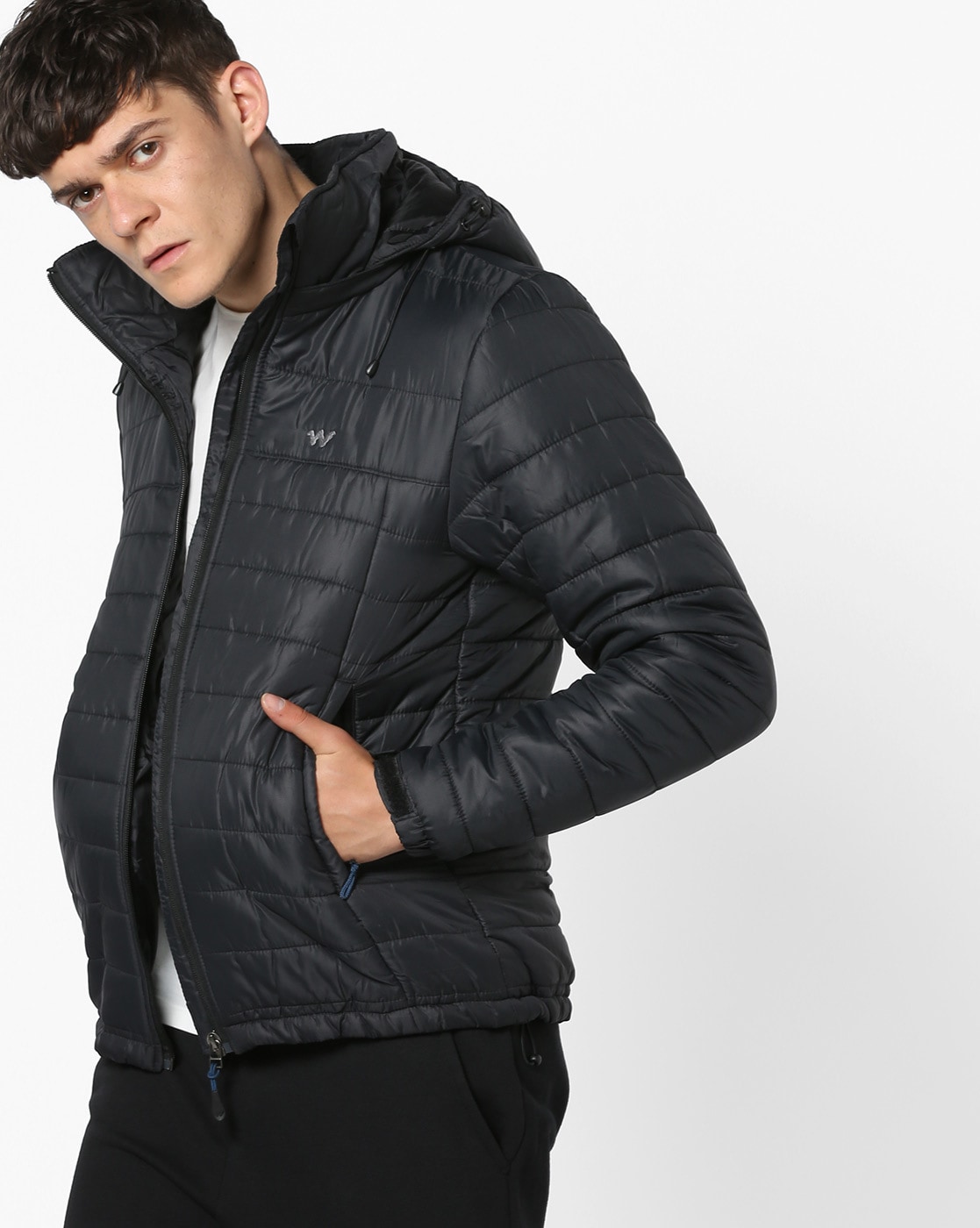 Buy WILDCRAFT Navy Mens Regular Fit Rain Jacket | Shoppers Stop