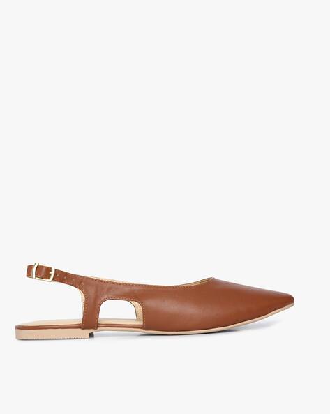 tan flat slingbacks