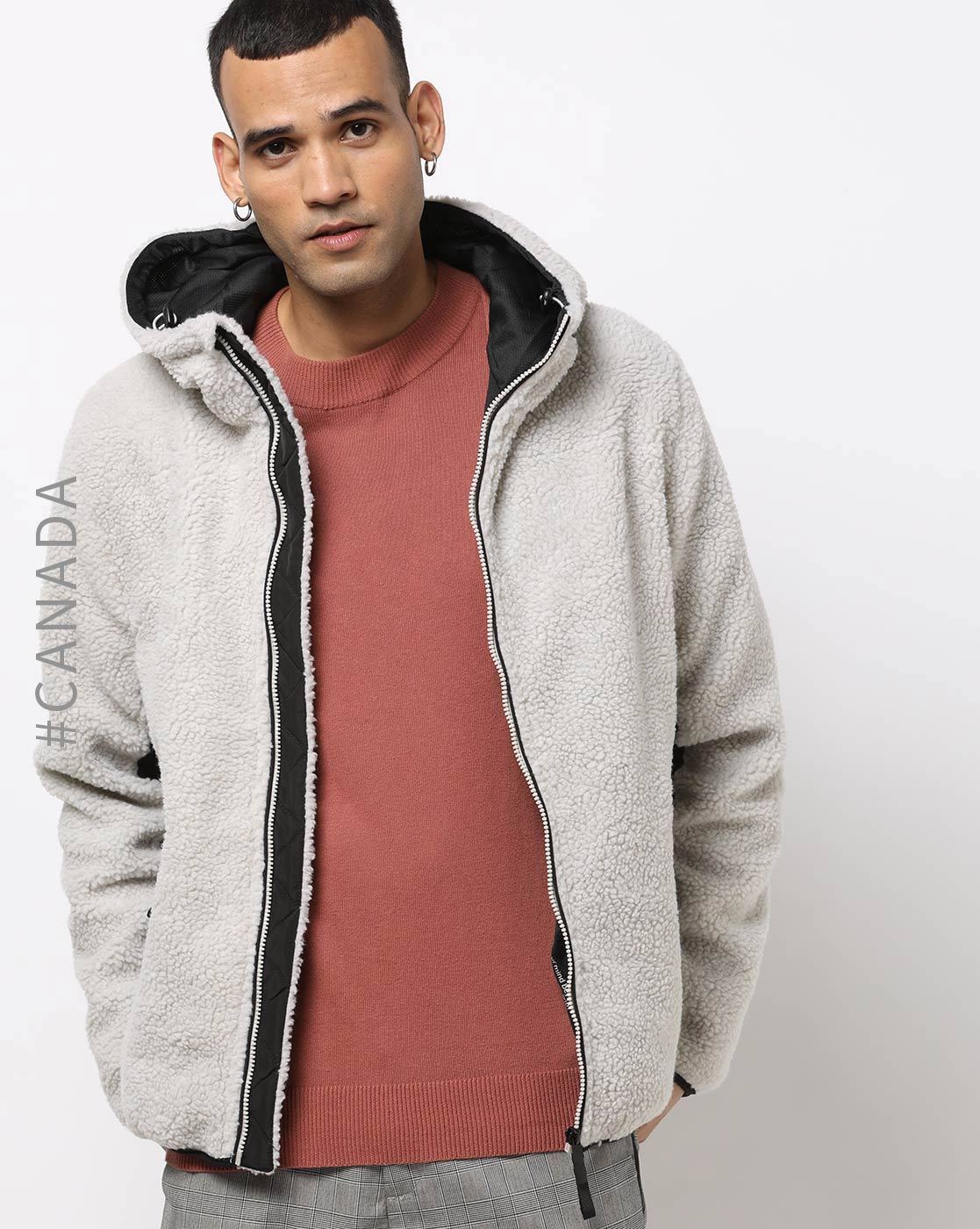 grey sherpa hoodie