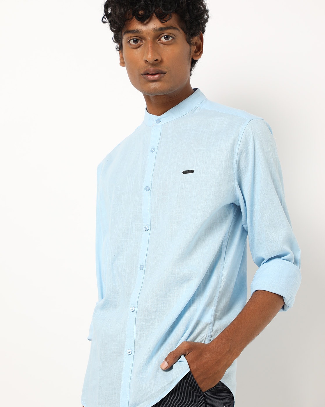 indian blue shirt