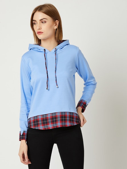 Checkered sale hoodie women's