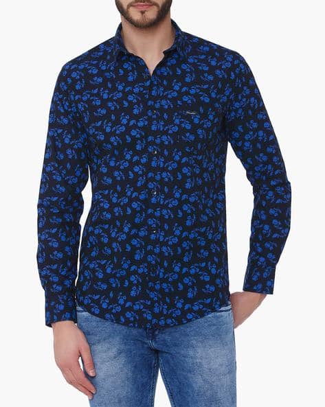 MUFTI Floral Print Shirt with Patch Pocket
