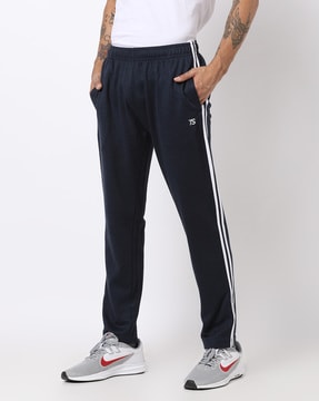 men's track jeans with stripe