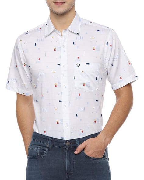allen solly white shirt half sleeve