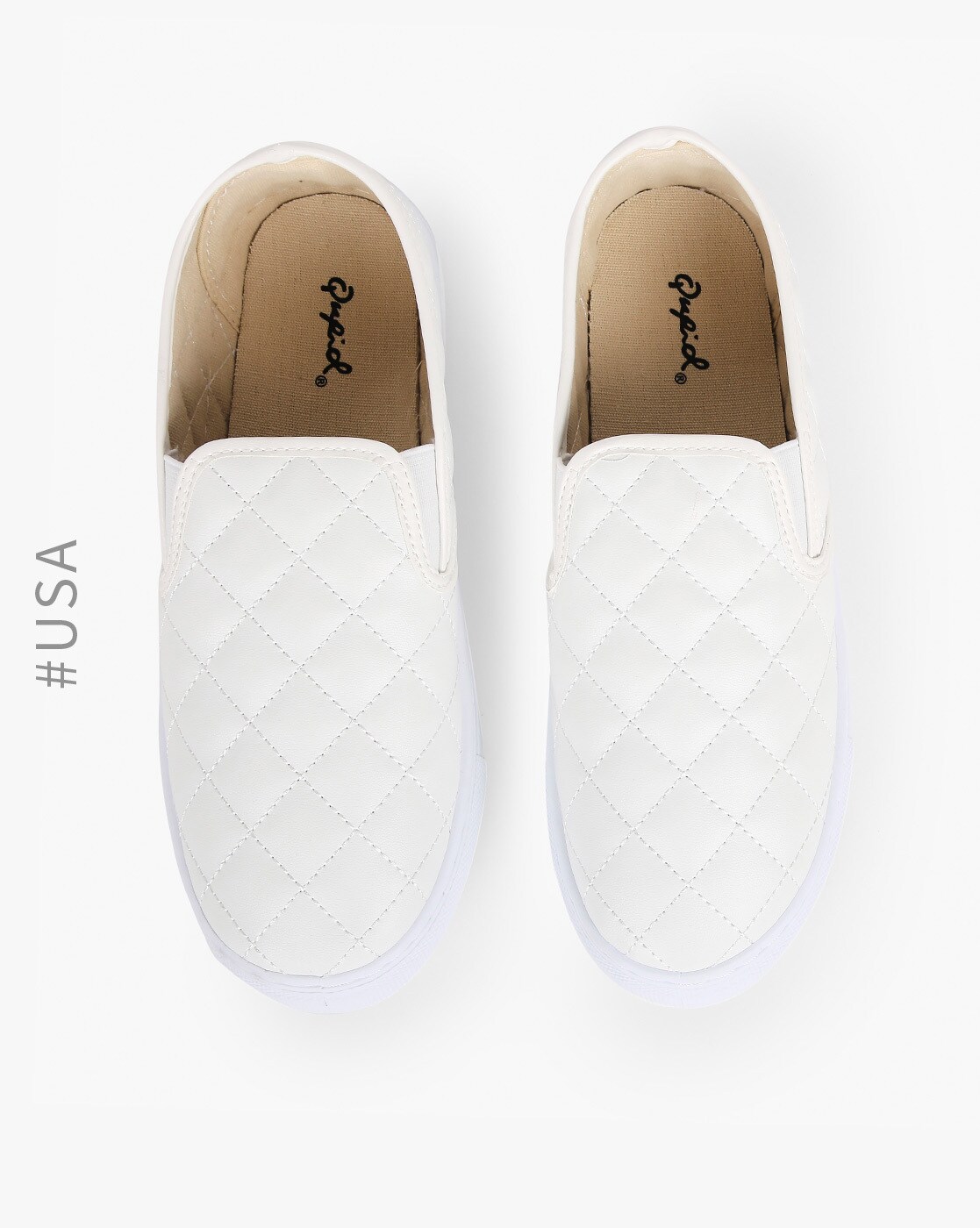 qupid quilted slip on sneakers