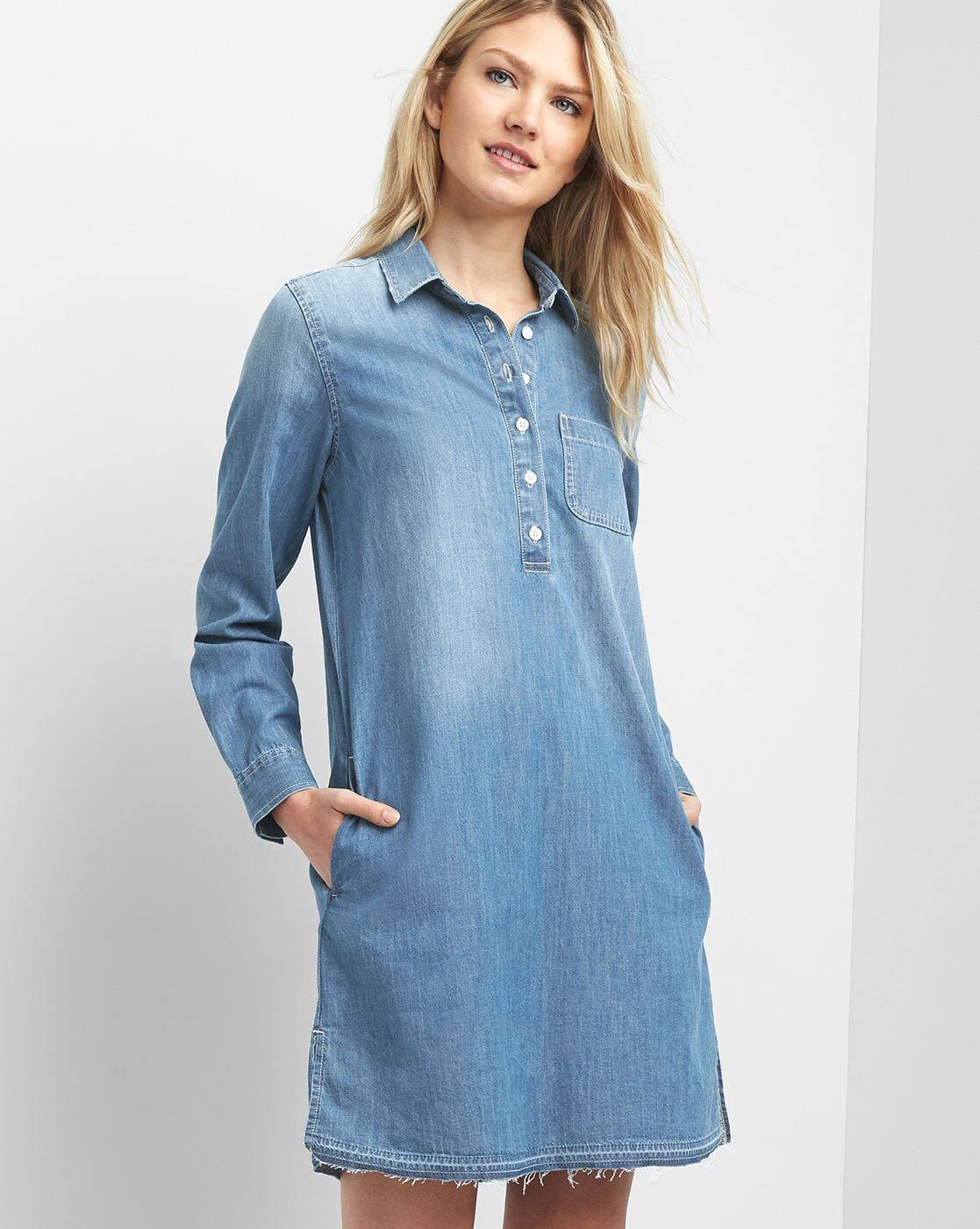 denim shirt dress gap