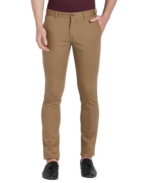 Buy COLORPLUS Men Green Dyed Cotton Blend FlatFront Pants Online at Best  Prices in India  JioMart