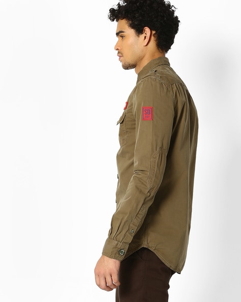 superdry khaki shirt