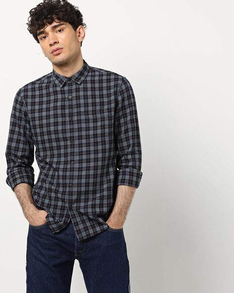Checked Shirt with Patch Pocket
