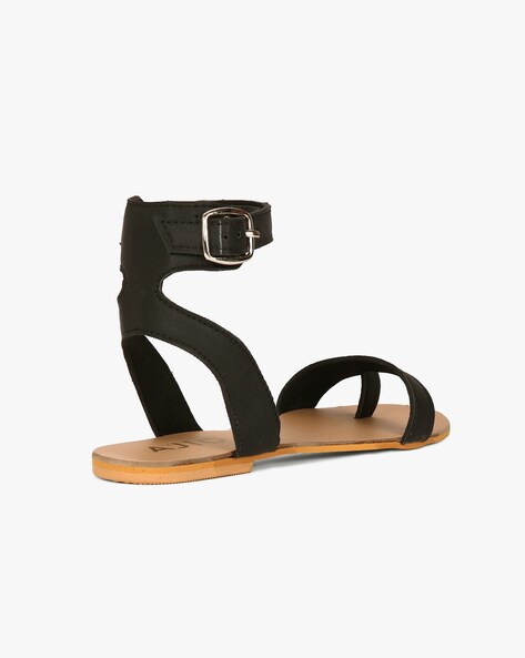 Thick black strap discount sandals