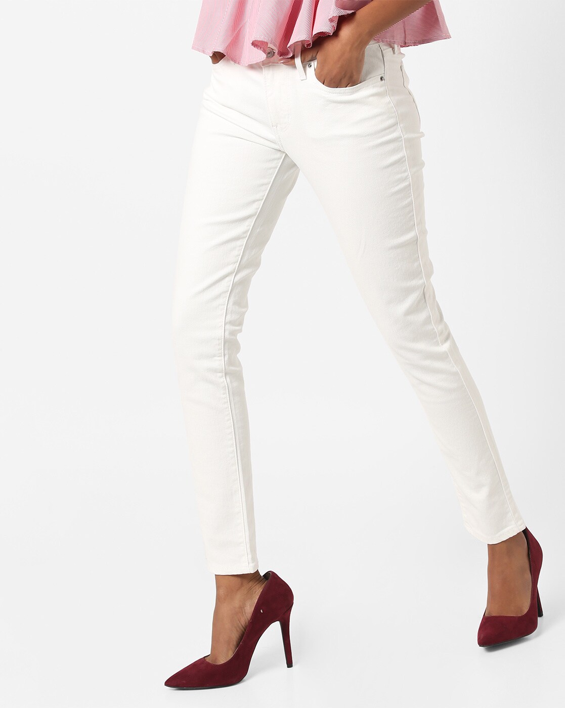 levi's 711 skinny white