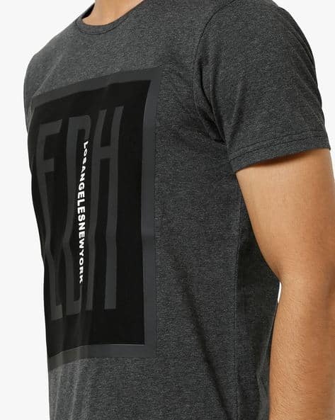 Textured Crew-Neck T-shirt with Applique (Image - 1)