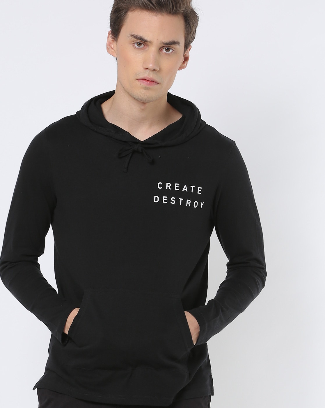 black slim fit hoodie