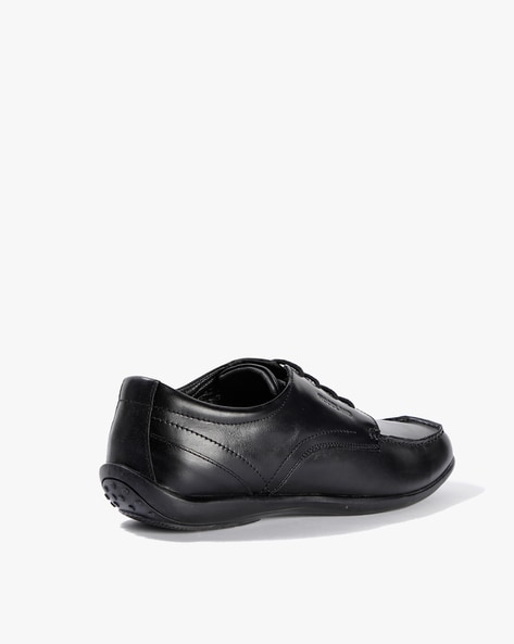 woodland black leather formal shoes