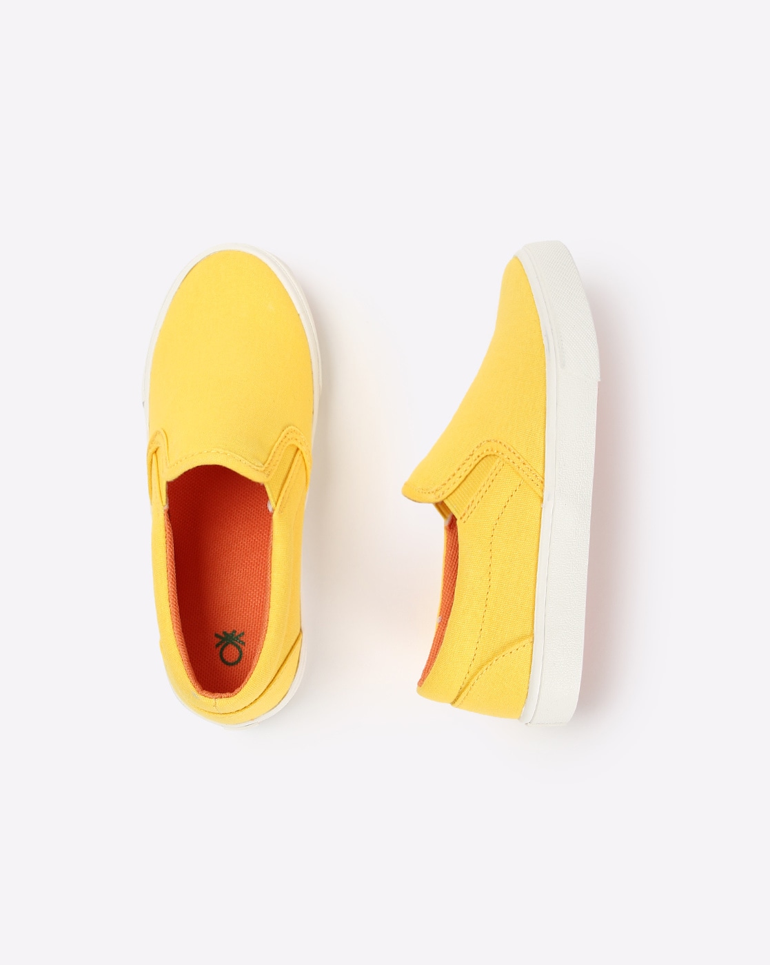 mustard yellow slip on shoes