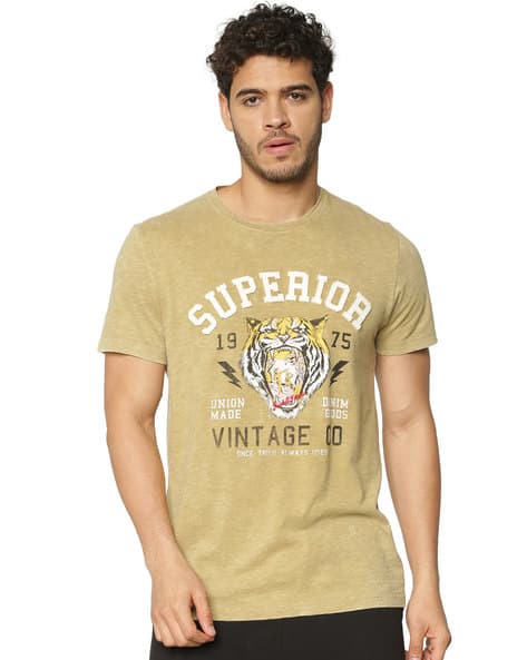 Typographic Embossed Crew-Neck T-shirt