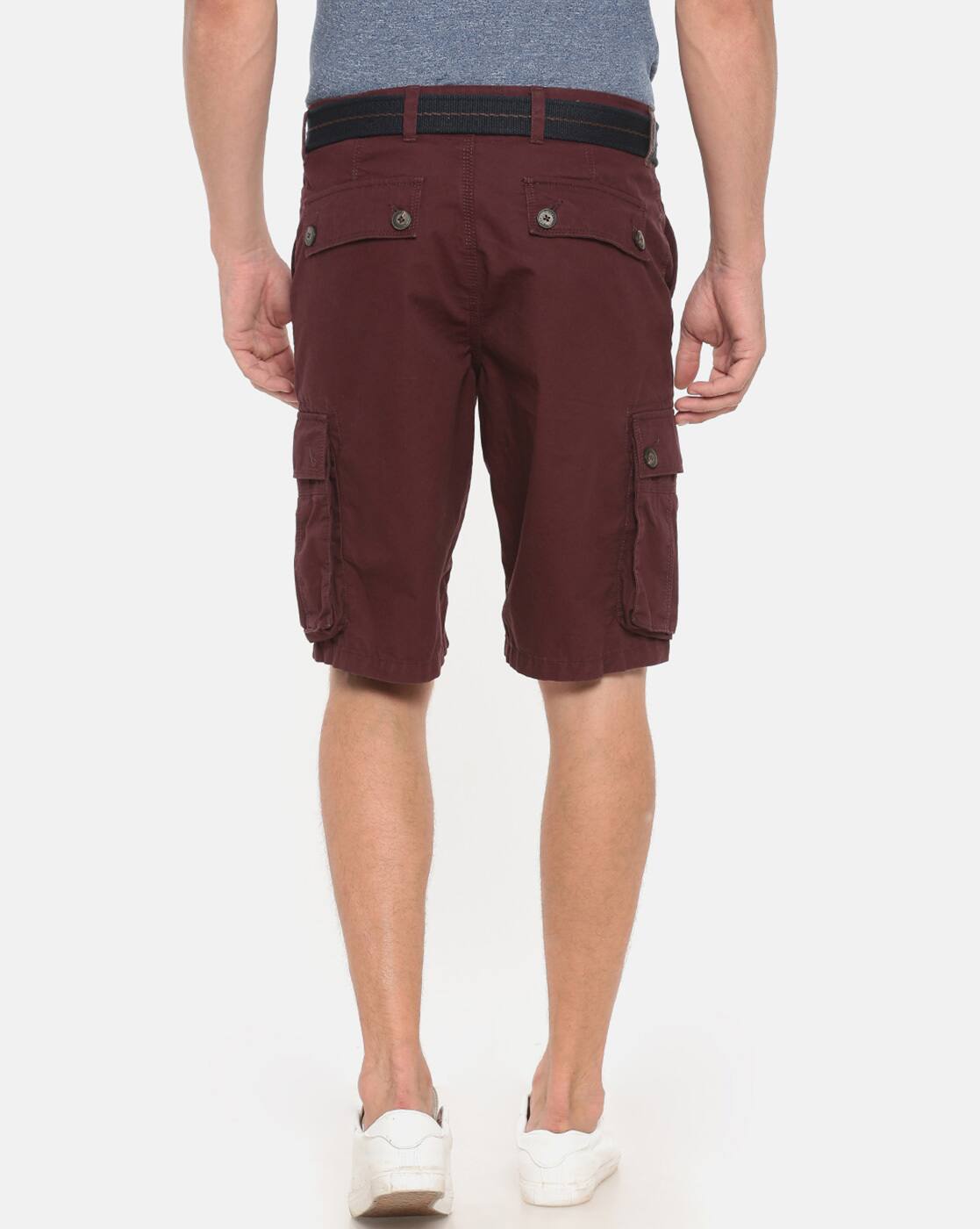 maroon cargo shorts