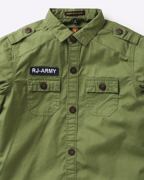 boys olive green shirts