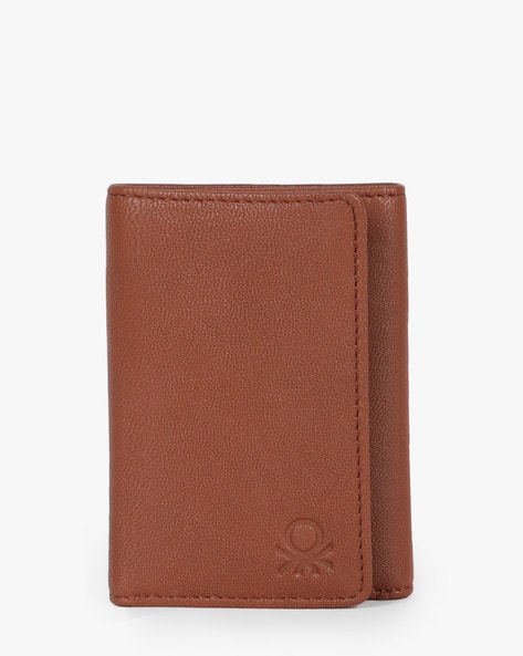 Men's Tan Trifold Wallet Monogram Wallet Light Brown 