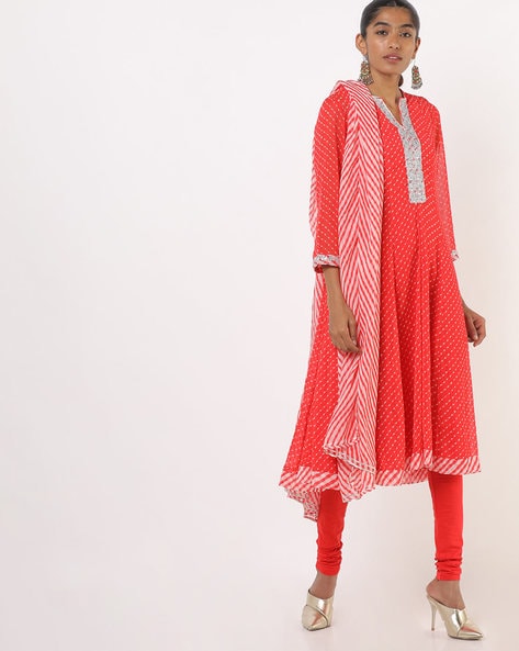biba red anarkali