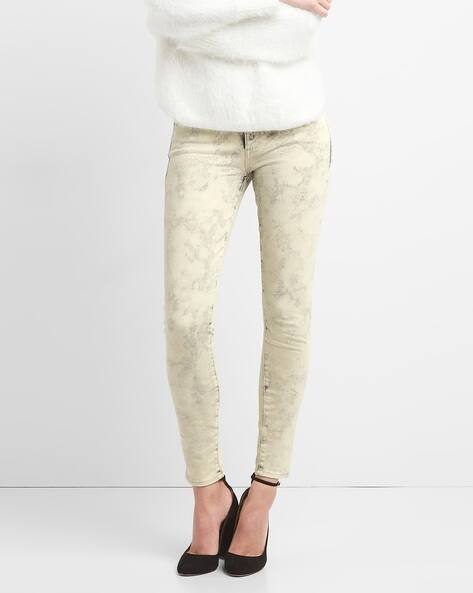 skinny cream jeans