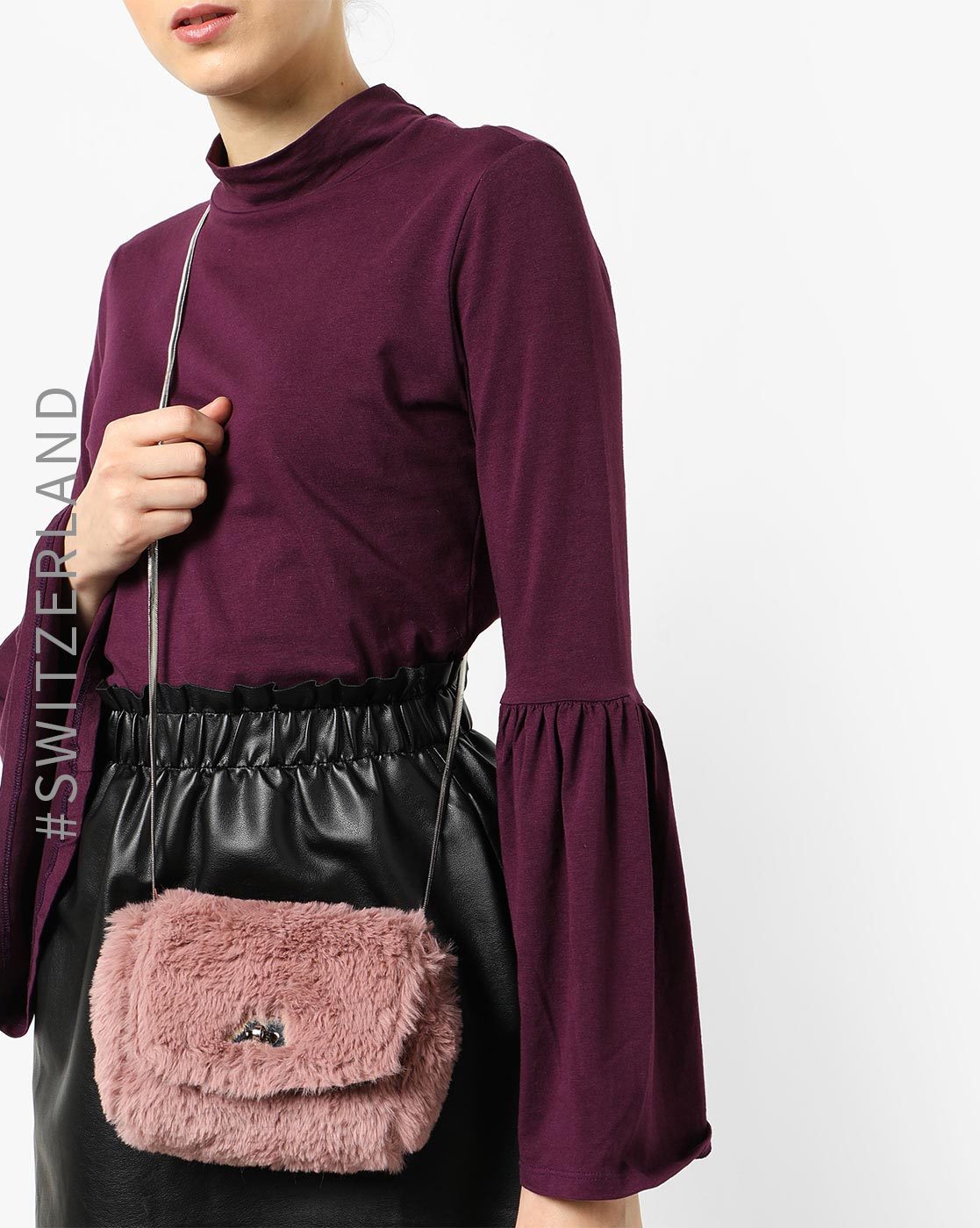 Faux fur sling bag hotsell