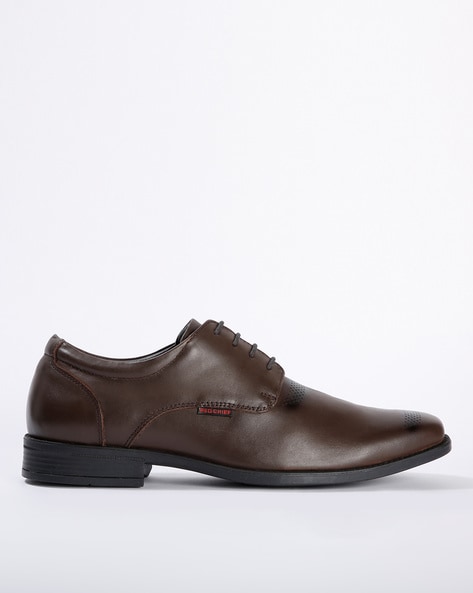 red chief tan formal shoes