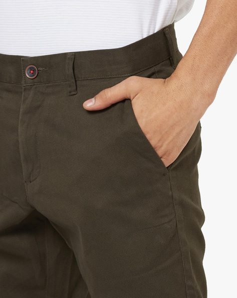 Buy Olive Trousers & Pants for Men by NETPLAY Online