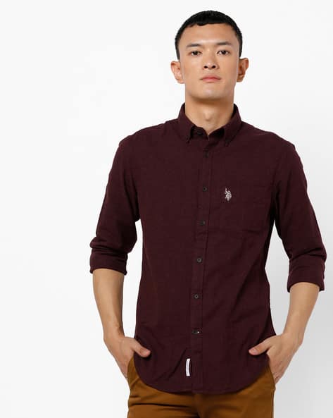 Maroon Shirts for Men by U.S. Polo Assn 