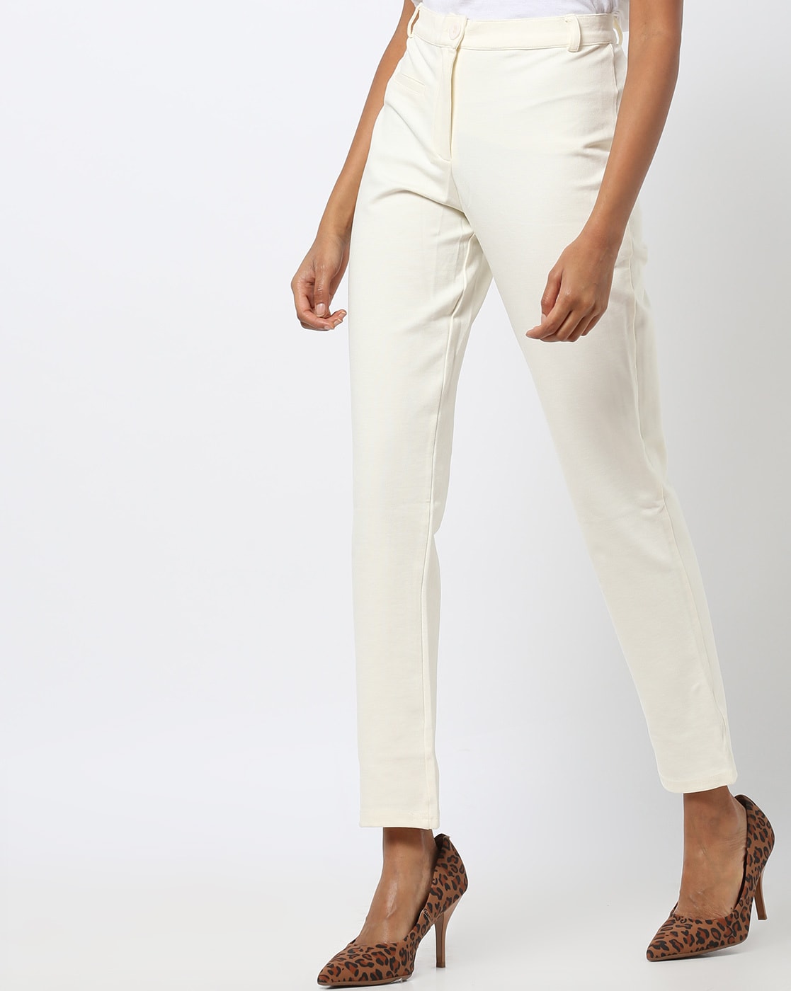 LEE TEX Women Regular Fit White Cotton Blend Trousers For Rs 399  80 OFF   Deals