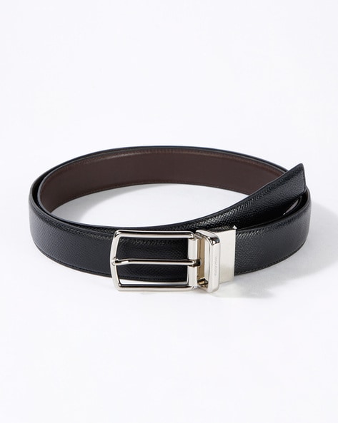 Buy Coach Genuine Leather Reversible Belt | Black & Brown Color Men | AJIO  LUXE