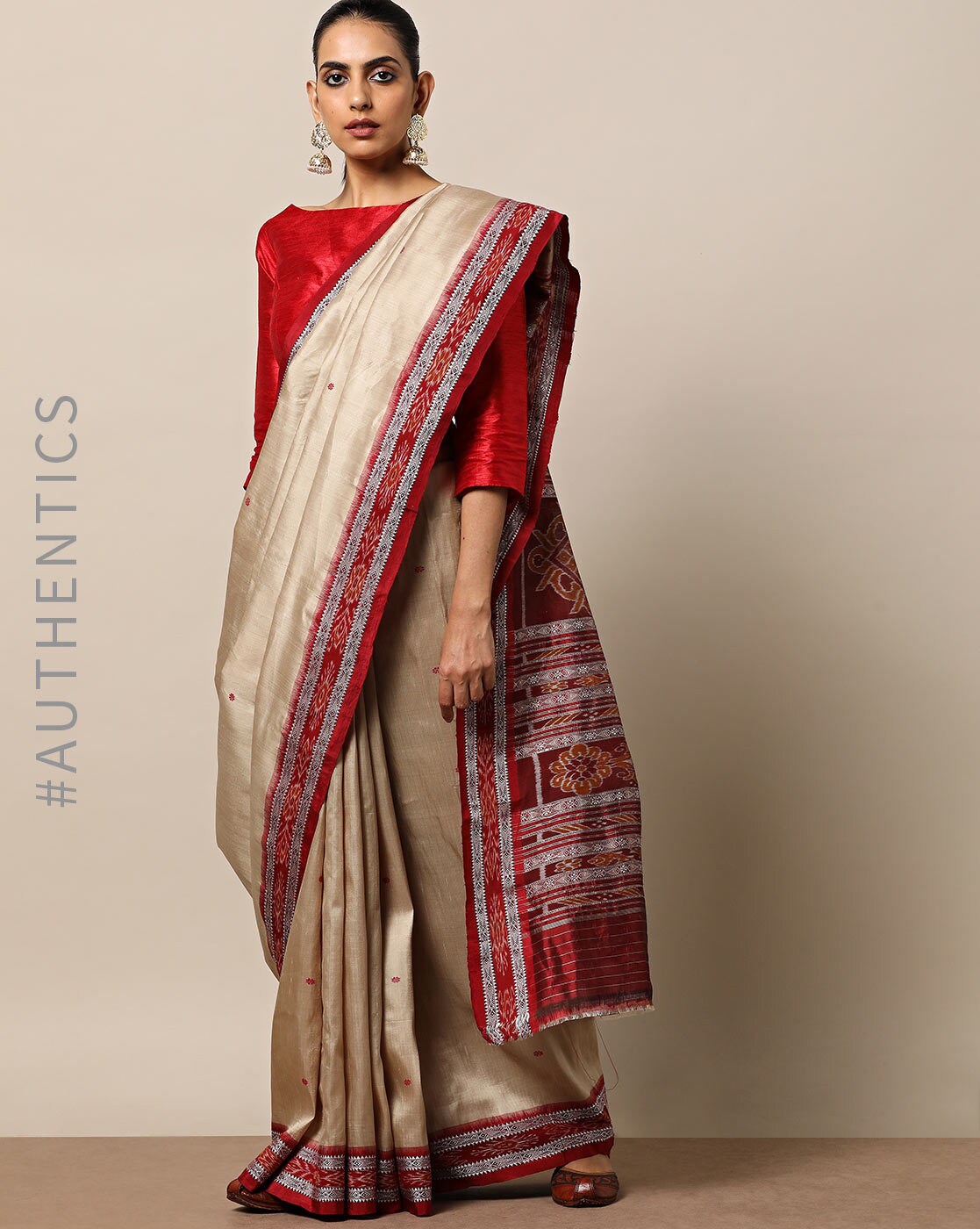 Grey Ikkat Sambalpuri Silk Saree | A031902455 – Priyadarshini Handloom