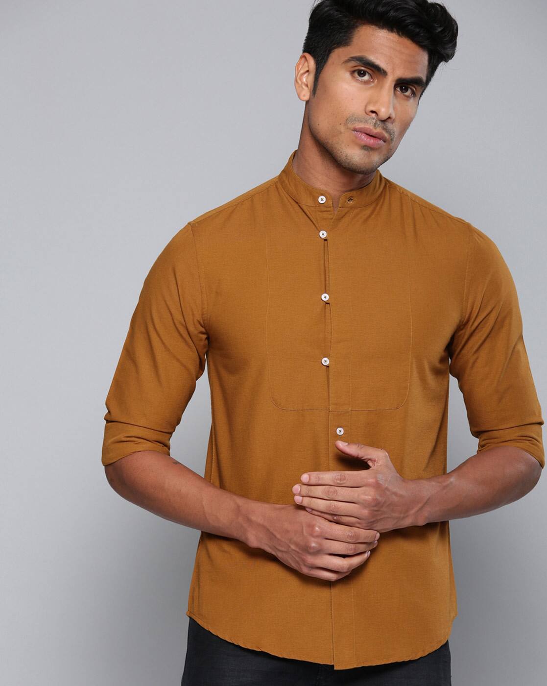 Buy Brown Shirts for Men by DENNISLINGO 