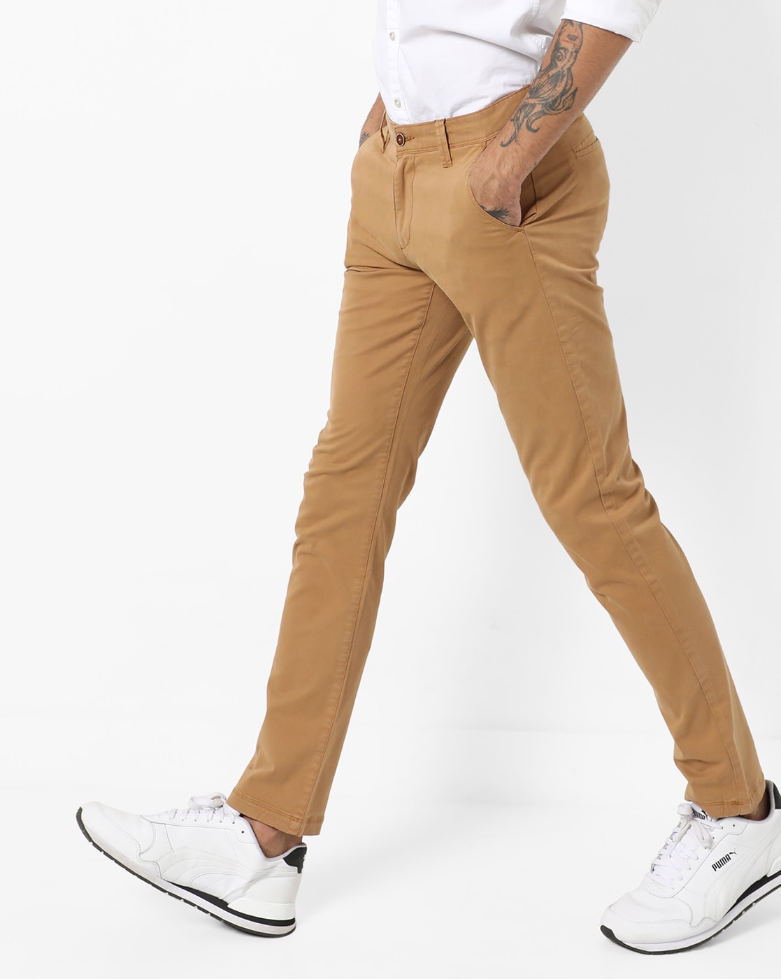 Buy Tan Brown Trousers & Pants for Men by AJIO Online