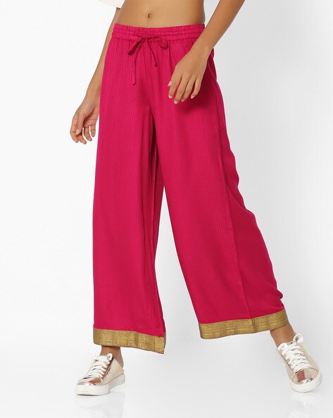 Palazzo Pants with Contrast Taping Price in India