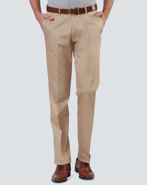Buy Louis Philippe Olive Green New Classic Fit Smart Casual Trousers -  Trousers for Men 1284062 | Myntra